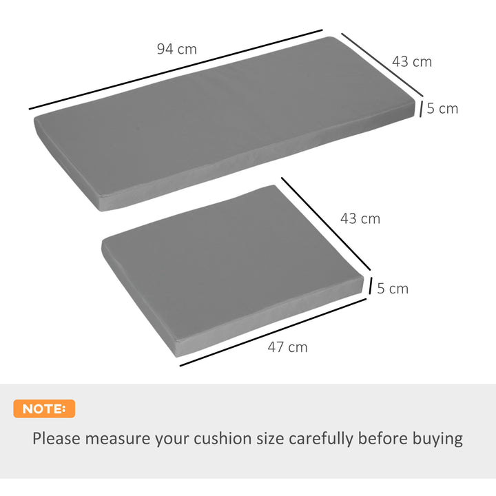 Outdoor Seat Cushion Pads for Rattan Furniture, 3 PCs Cushions - Dark Grey