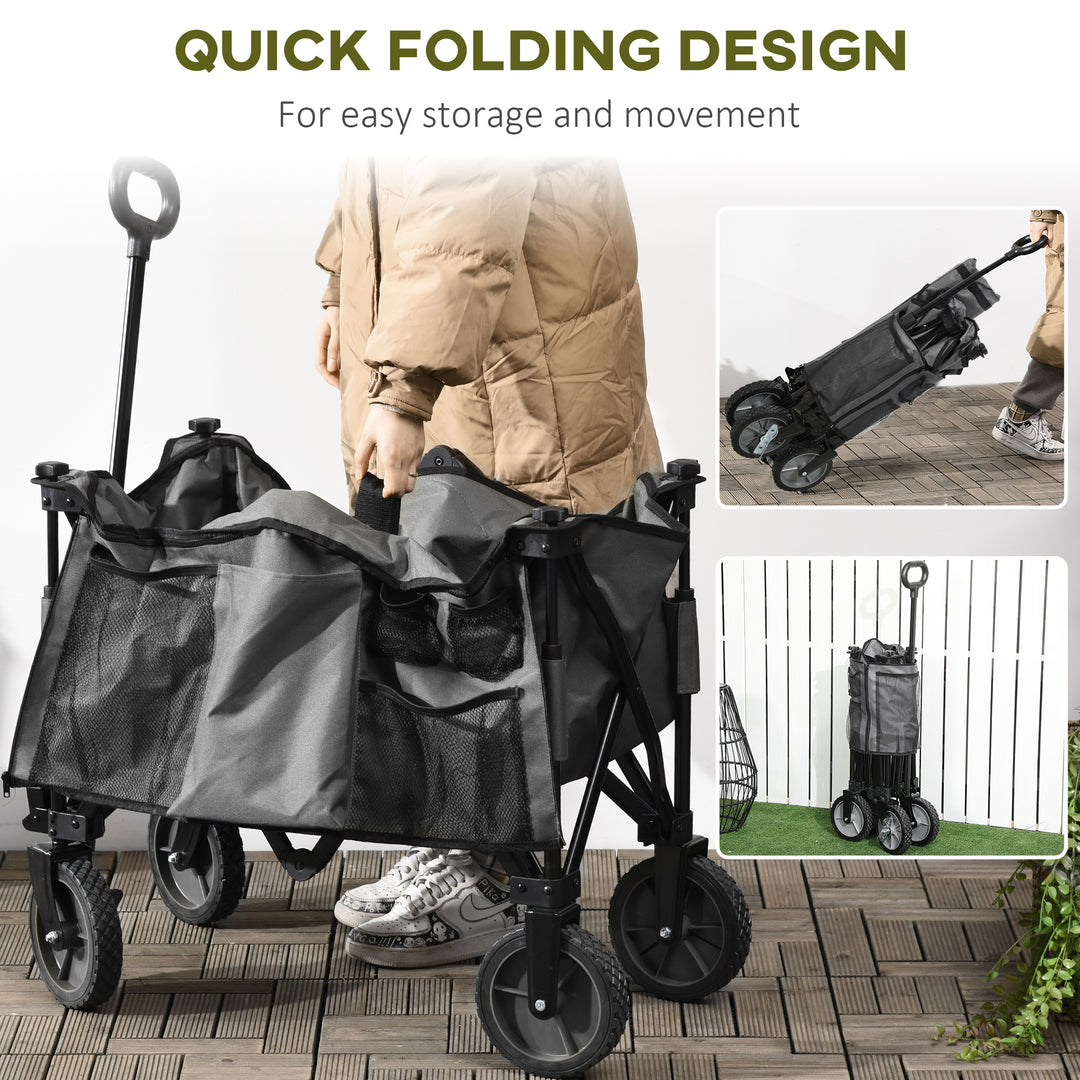 Garden Trolley, Folding Collapsible Camping Trolley-Dark Grey