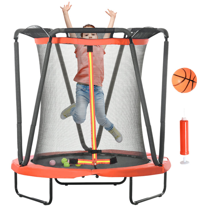 Trampoline with Enclosure, Basketball, Sea Balls, Hoop