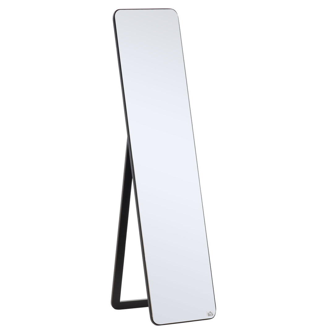 Full Length Mirror, Free Standing or Wall Hanging, Tall Full Body Mirror for Bedroom, Hallway, Black