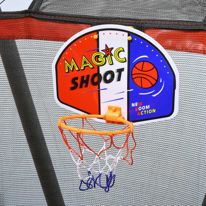 Trampoline with Enclosure, Basketball, Sea Balls, Hoop