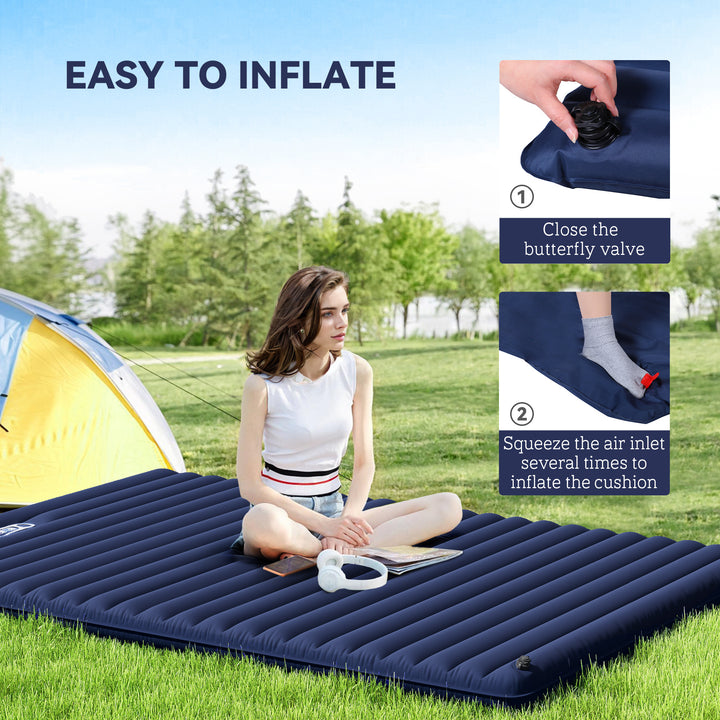 PVC Self-Inflating 2/3Person Camping Sleeping Mattress Green