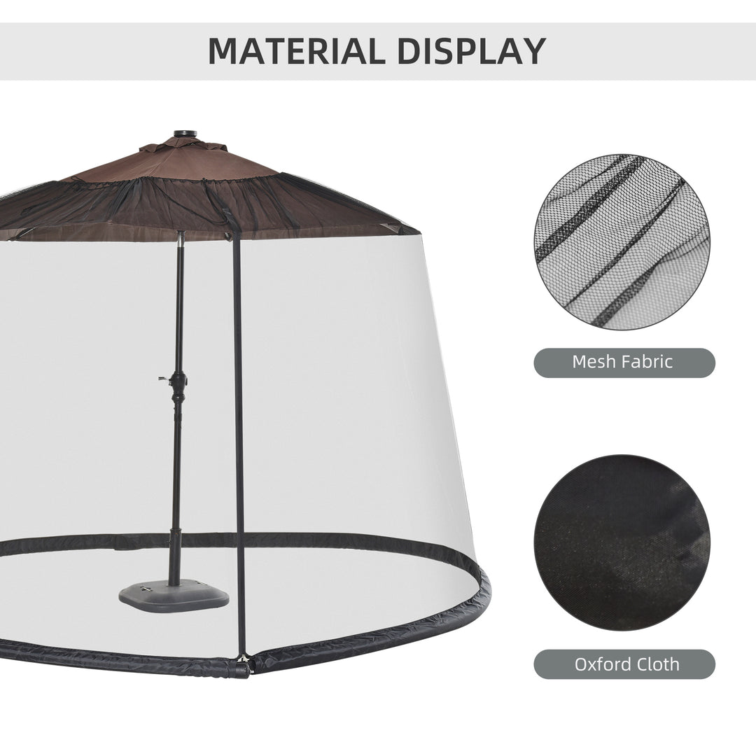 2.3m Umbrella Table Screen Outdoor Patio Cover Mosquito Insect Net Zipped Door