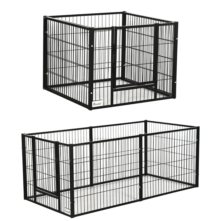 82.5-150 cm x 61 cm Heavy Duty Pet Playpen, 6 Panel Exercise Pen for Dogs, Adjustable Length, Indoor Outdoor, Small Sized Dogs