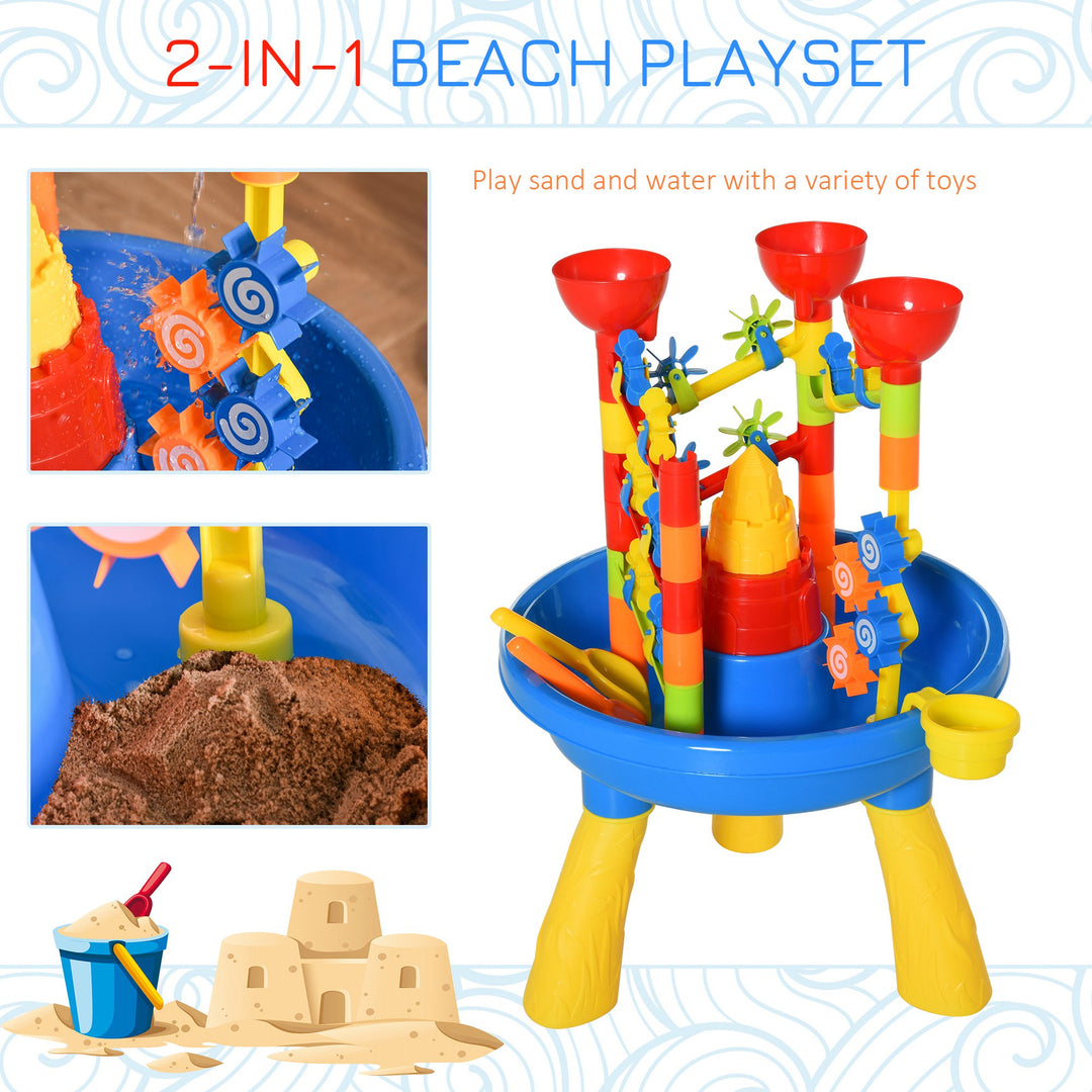 Sand and Water Table Beach Toy Set Waterpark Outdoor Playset for Kids with Accessories 30 Pcs