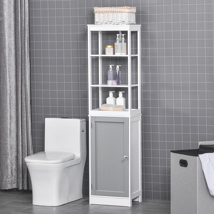 Kleankin Slimline Bathroom Storage Cabinet, Free Standing Tallboy Unit for Bathroom, Living Room, Kitchen,Multi-Purpose Storage Unit