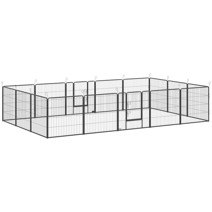 Heavy Duty Puppy Playpen, for Small and Medium Dogs, Indoor and Outdoor Use - Grey