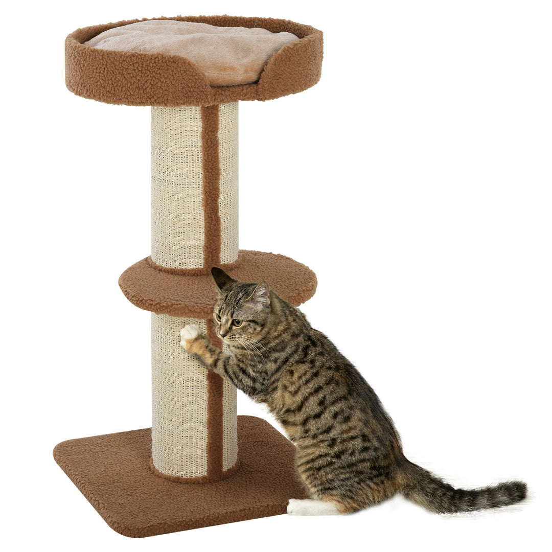 91cm Cat Tree Kitten Activity Center Play Tower Perches Sisal Scratching Post Lamb Cashmere Brown