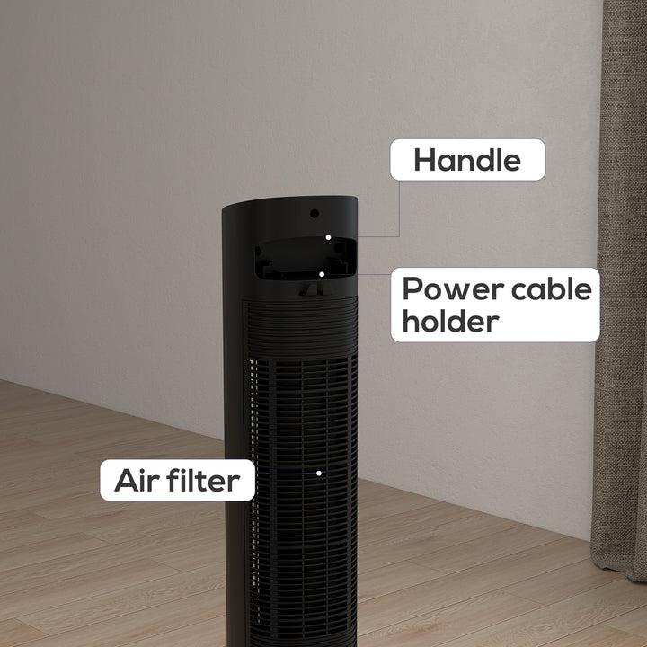 Remote Tower Oscillating Fan with Ice Pack
