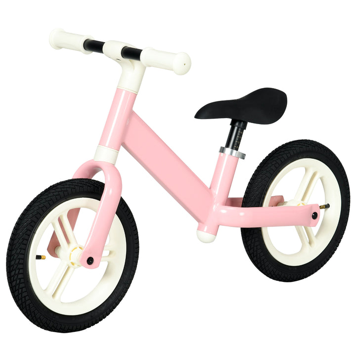 Kids Balance Bike, 12" No Pedal Training Bike for Children with Adjustable Seat, 360¡ Rotation Handlebars - Pink