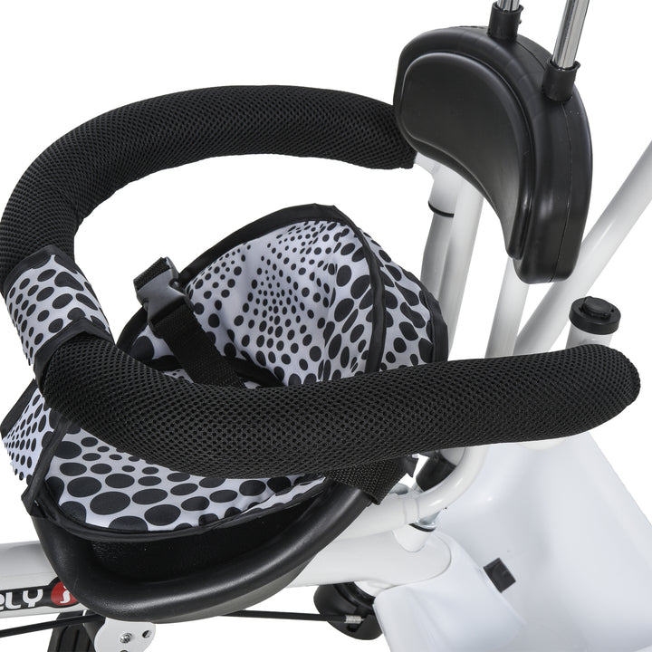 Baby Tricycle W/Handle-White/Black