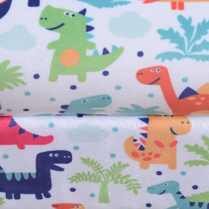 Children Armchair Kids Sofa Tub Chair Seat Cartoon Dinosaur Pattern Bedroom Flannel Wooden Frame Non-slip Playroom Seater