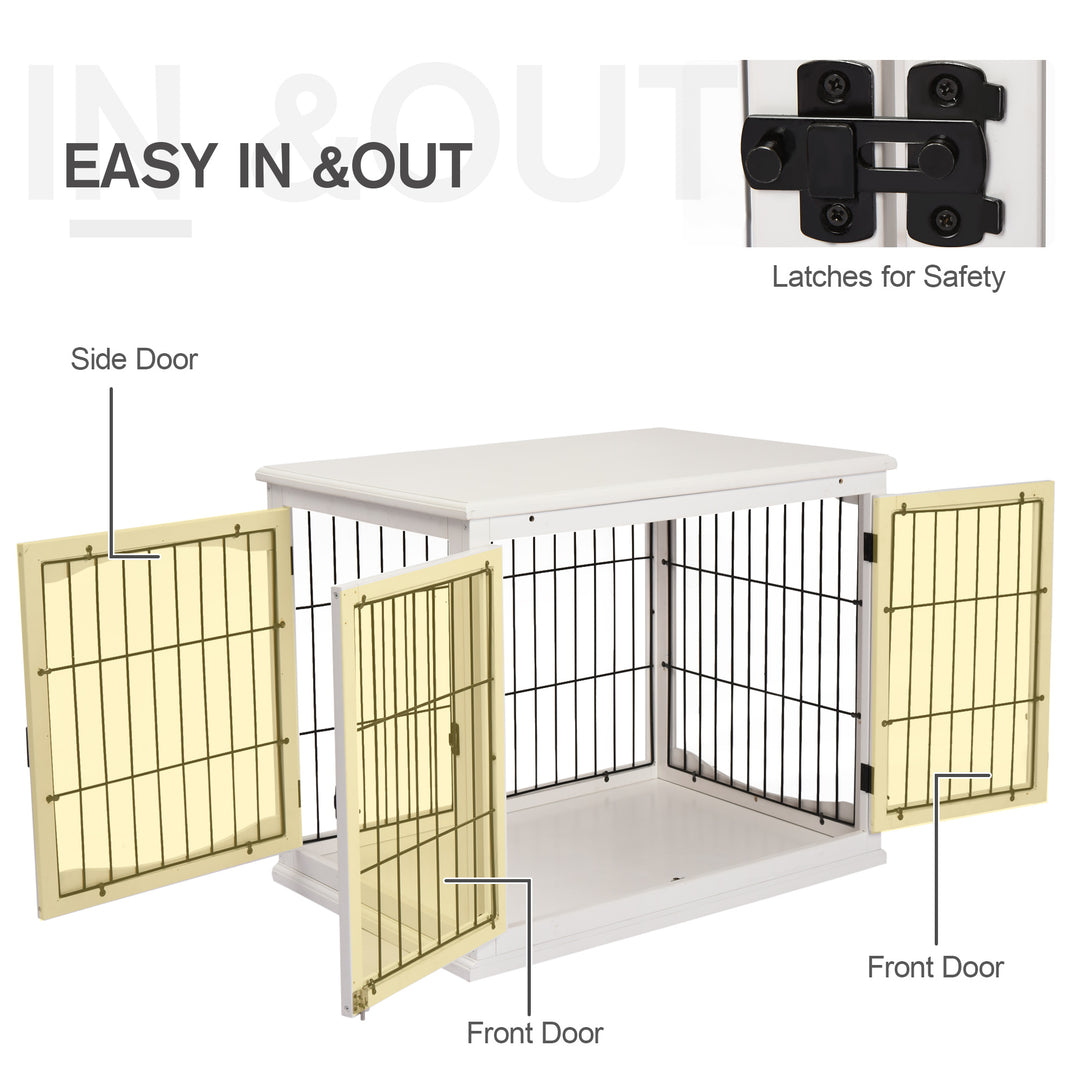 3-Door Small Indoor Pet Cage White