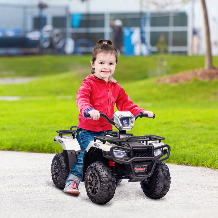 12V Kids Quad Bike with Forward Reverse Functions, Ages 3-5 Years - White