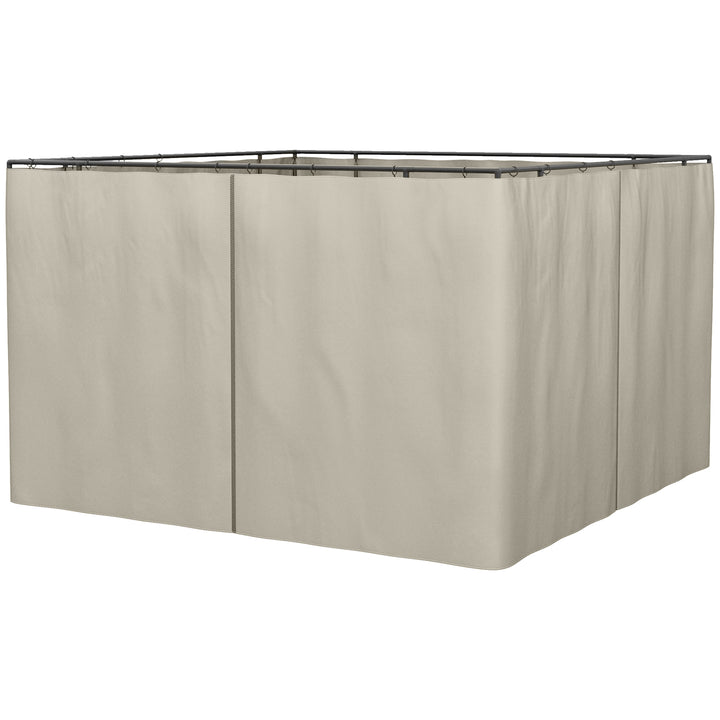 Outsunny 4 Pack Universal Gazebo Replacement Sidewalls Privacy Panel for Most 3 x 3m Gazebo Canopy Pavillion Outdoor Shelter Curtains Beige
