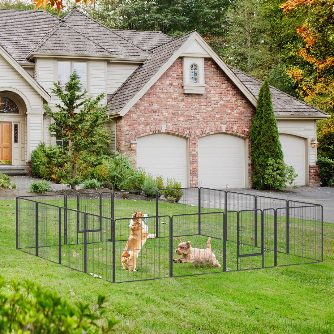 Heavy Duty Puppy Playpen, for Small and Medium Dogs, Indoor and Outdoor Use - Grey