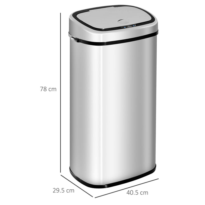 68L Automatic Sensor Lid Steel Kitchen Bin Silver