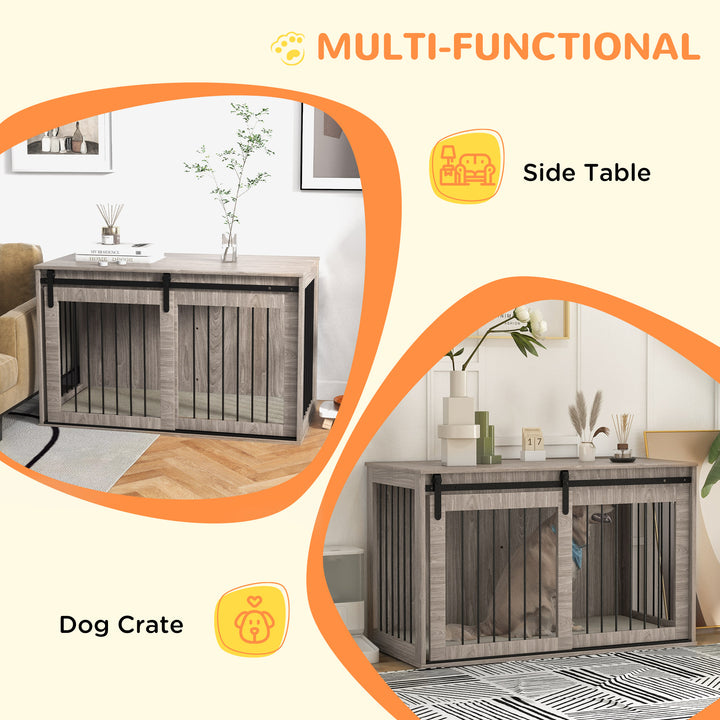 Dog Crate Furniture with Removable Cushion for XL Dogs, 118 x 60 x 73 cm, Brown