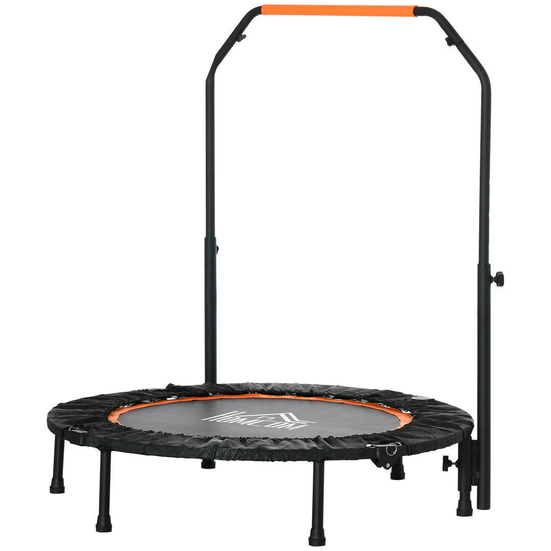 40'' Foldable Mini Trampoline, Fitness Trampoline, Rebounder for Adults with Adjustable Foam Handle for Indoor Outdoor Cardio Training