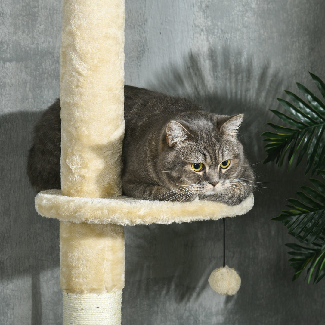 Cat Tree Tower for Indoor Cats, with Scratching Post-Beige