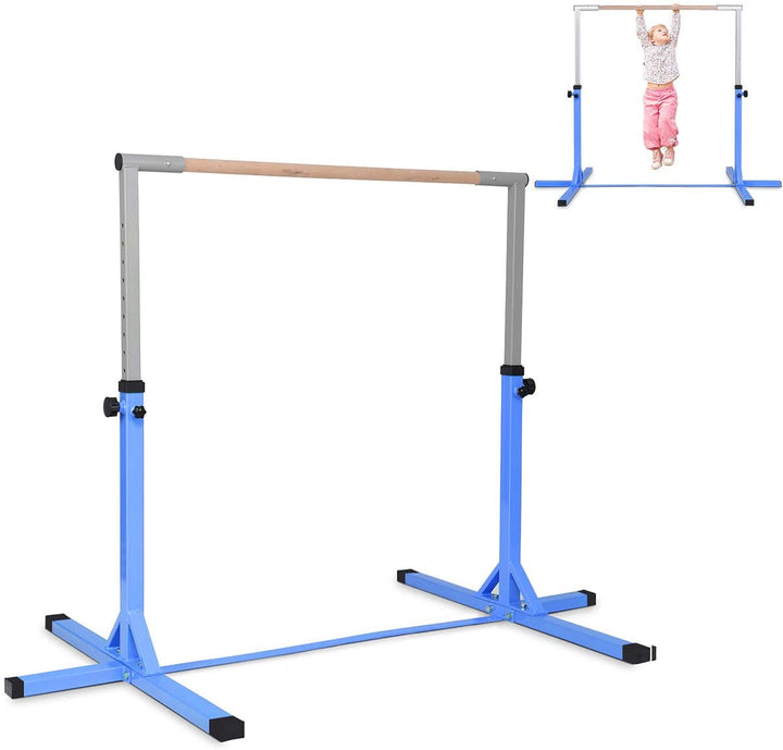 Children's Height Adjustable Gymnastics Training Bar-Blue