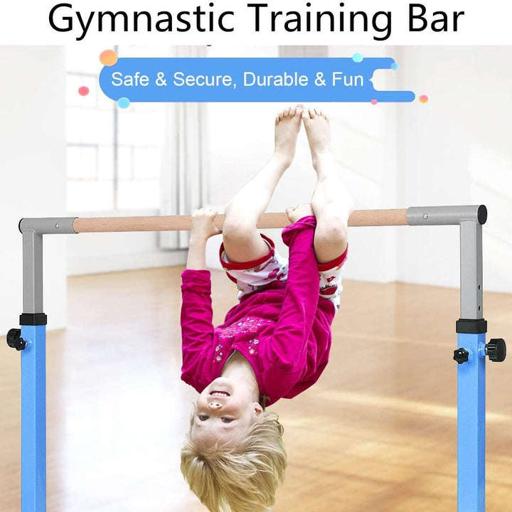 Children's Height Adjustable Gymnastics Training Bar-Blue