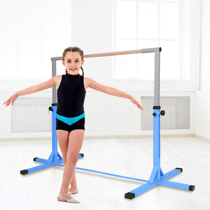 Children's Height Adjustable Gymnastics Training Bar-Blue