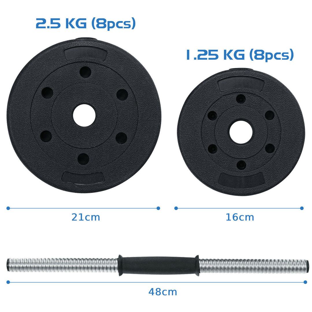 Adjustable Weight 2 in 1 Dumbbell/Barbell Set 30KG