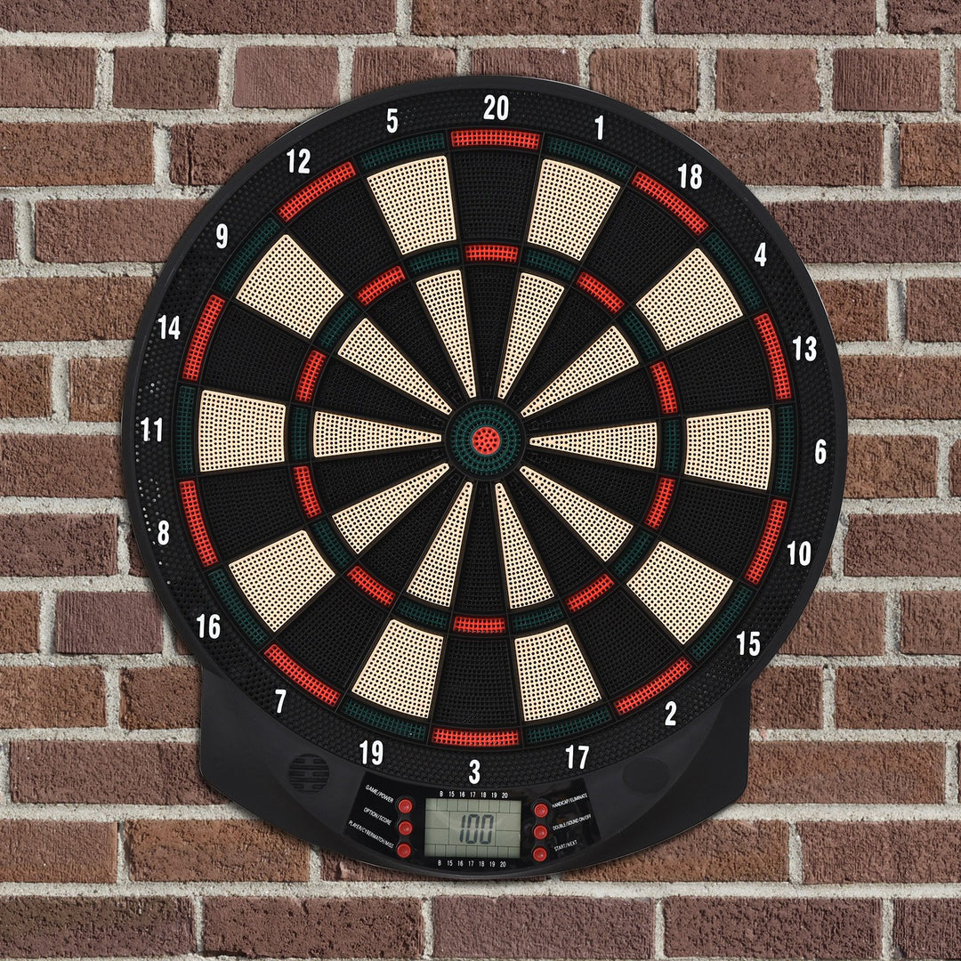 Plastic Electronic Dartboard w/ 6 Darts Black