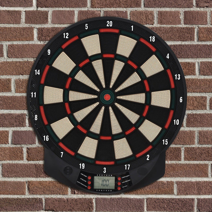 Plastic Electronic Dartboard w/ 6 Darts Black