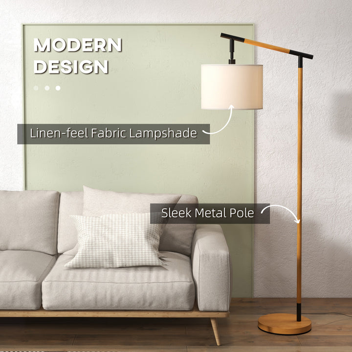 Modern Floor Lamp with 350¡ Rotating Lampshade, for Living Room and Bedroom, LED Bulb Included, Brown