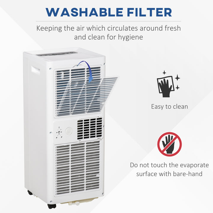Mobile Air Conditioner White W/ Remote Control Cooling Dehumidifying Ventilating - 650W