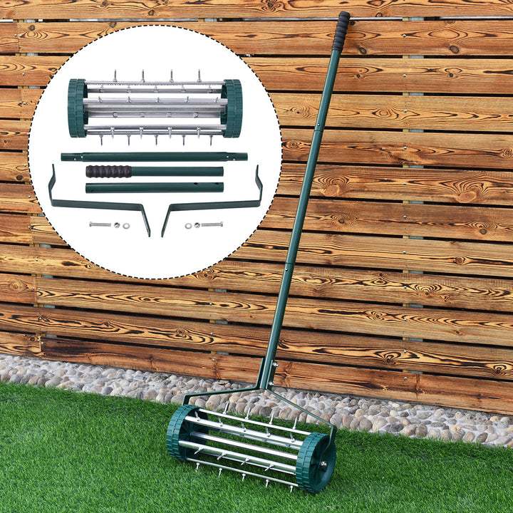 Heavy Duty Rolling Grass Lawn Garden Aerator