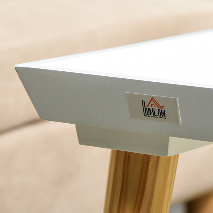 Tray Top Coffee Table for Living Room Conference Home Office Modern Simple Rectangle Cocktail Tea Wooden Legs White