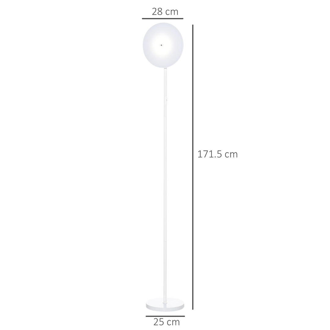 LED Floor Lamp 18W Uplighter Reading Standing Light with Adjustable Head 3 Brightness Levels Touch Control Industrial Style, White