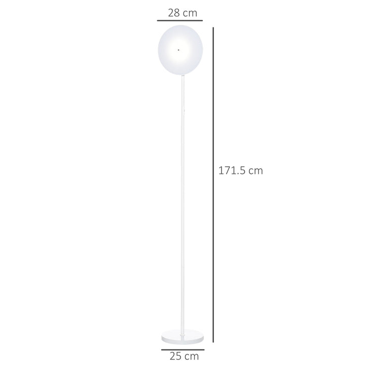 LED Floor Lamp 18W Uplighter Reading Standing Light with Adjustable Head 3 Brightness Levels Touch Control Industrial Style, White