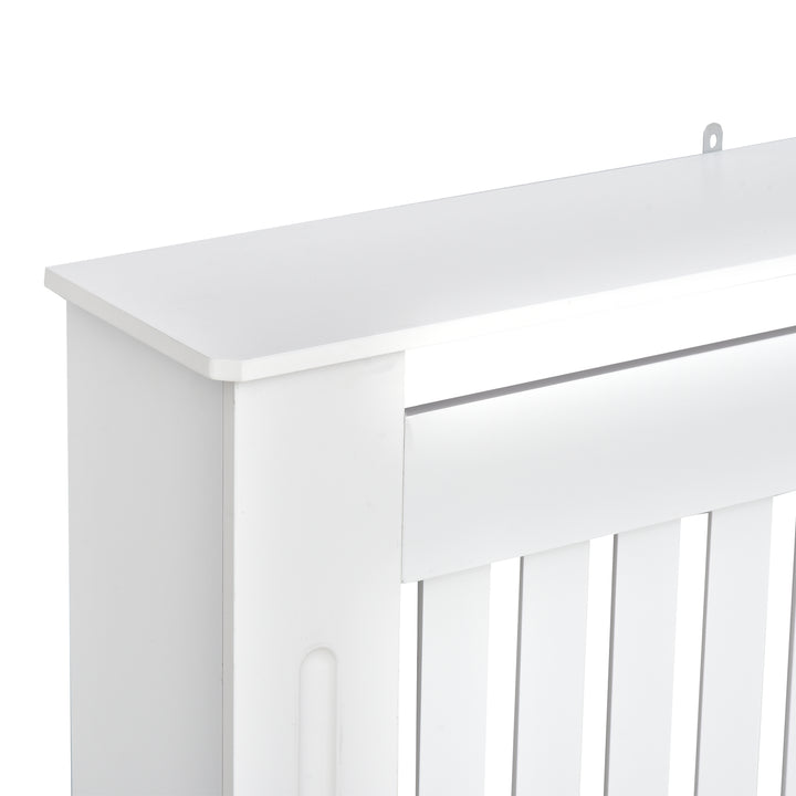 Slatted Radiator Cover Painted Cabinet MDF Lined Grill in White 172L x 19W x 81H cm