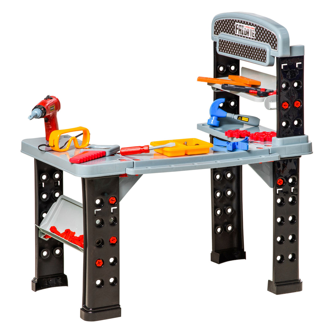 79 PCS Kids Workbench and Construction Toy, Toddler Tools Workshop, STEM Educational Pretend Play, Aged 3+ Years Old