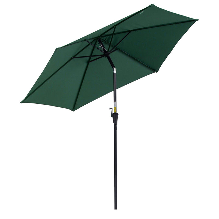 2.7M Tilting Parasol Sun Parasol Outdoor Garden Umbrellas Sun Shade Aluminium Frame with Crank（Green）