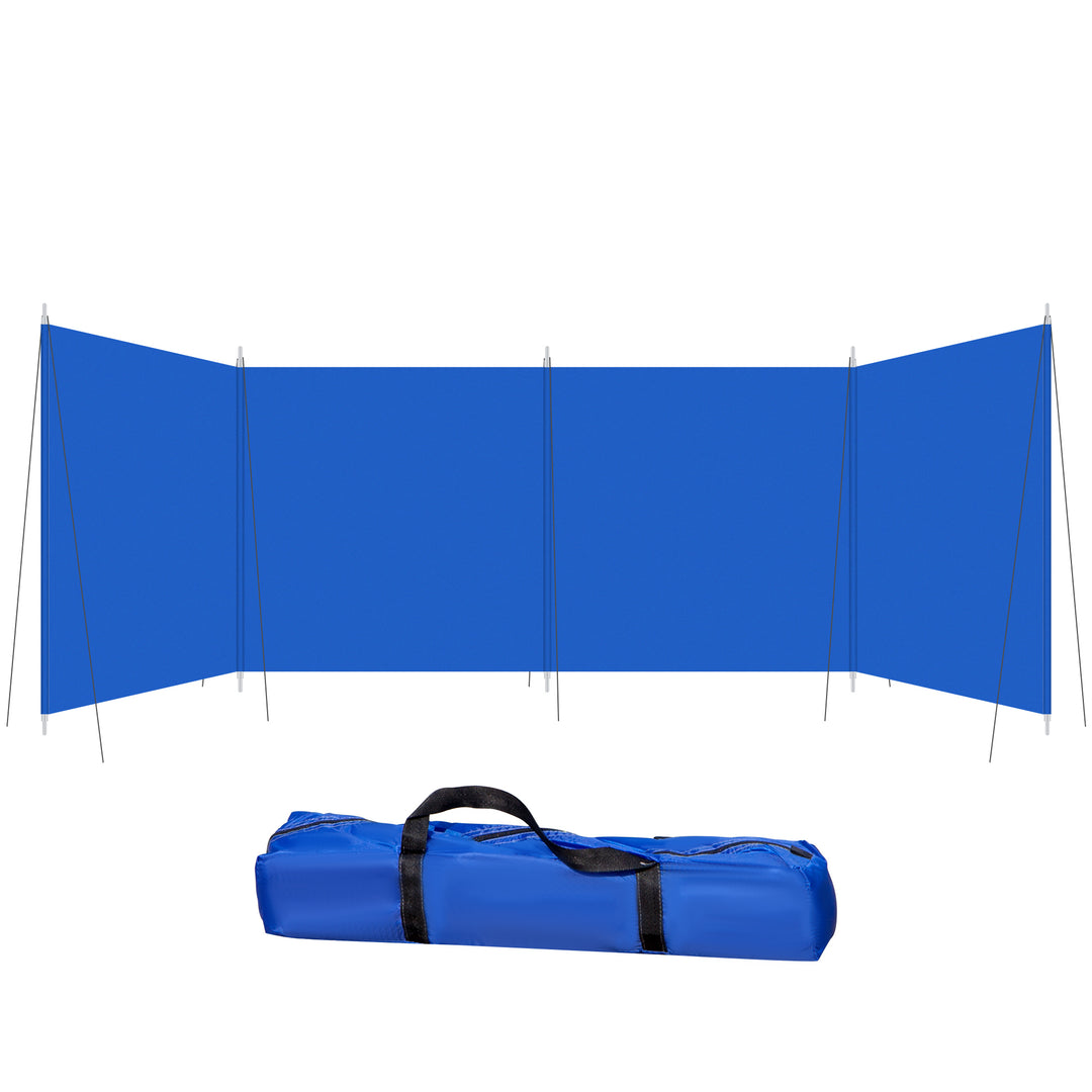 Camping Windbreak with Carry Bag and Steel Poles, Privacy Wall, 540cm x 150cm