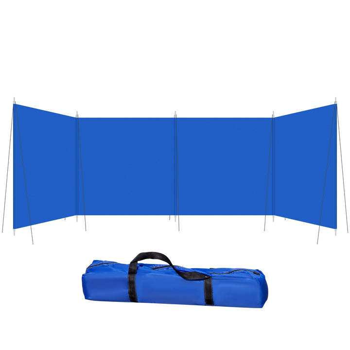 Camping Windbreak with Carry Bag and Steel Poles, Privacy Wall, 540cm x 150cm