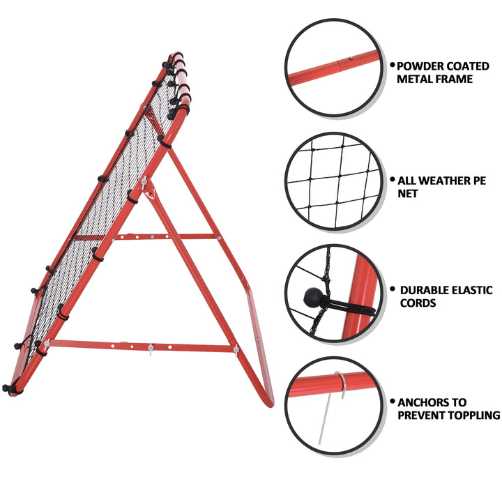 HOMCOM Rebounder Net W/PE Mesh Metal Tube, 96W x 80D x 96Hcm- Red and Black