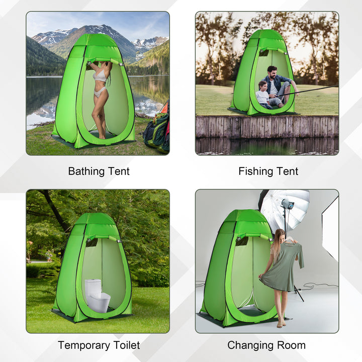 Camping Shower Tent Pop Up Toilet Privacy for Outdoor Changing Dressing Bathing Storage Room Tents, Portable Carrying Bag for Hiking, Green