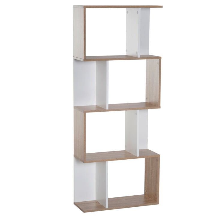 Particle Board 4-tier Storage Display Shelving Bookcase Unit Divider S Shape design Divider Unit