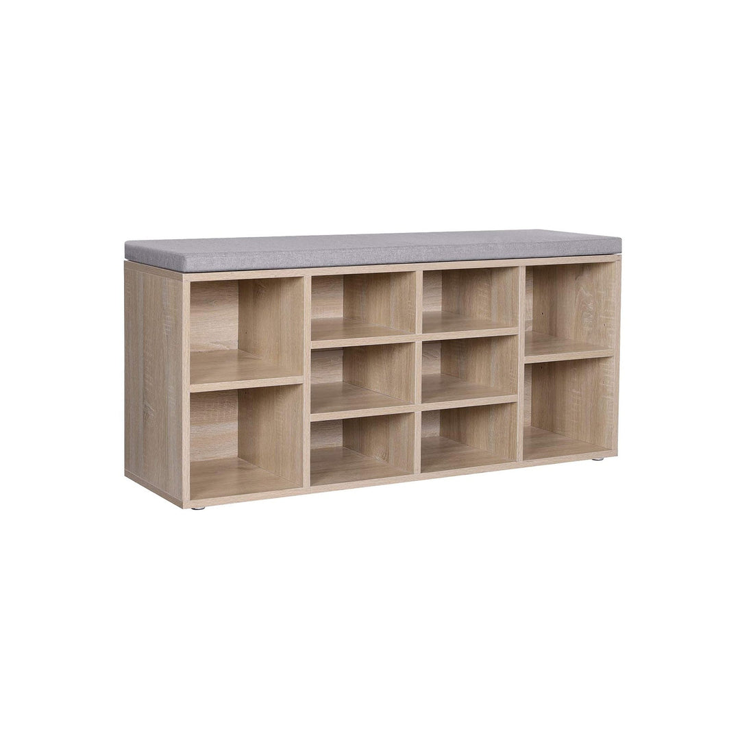 VASAGLE 10 Compartments Shoe Bench
