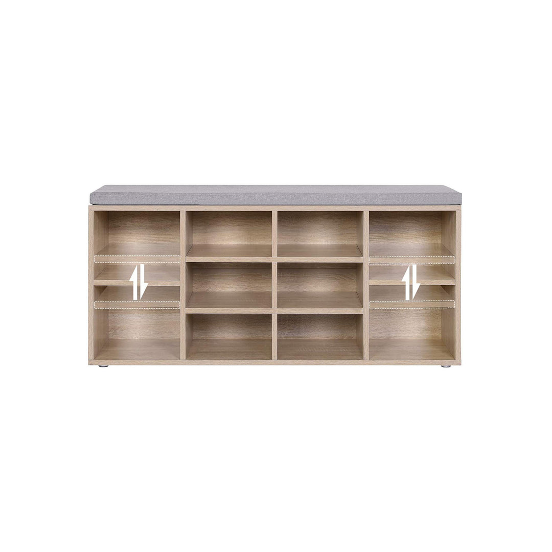 Compartments Shoe Bench Storage Cabinet