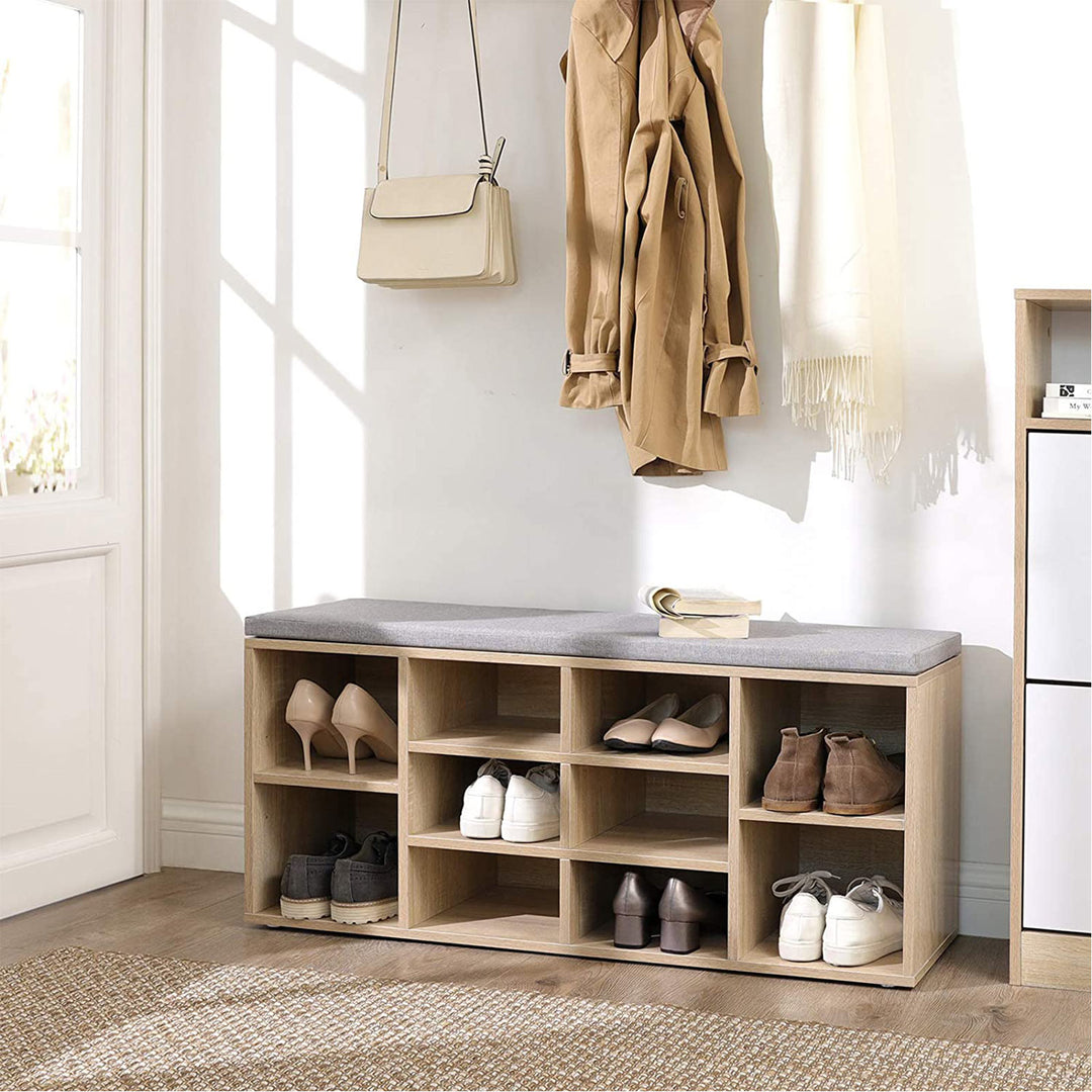 Compartments Shoe Bench Storage Cabinet