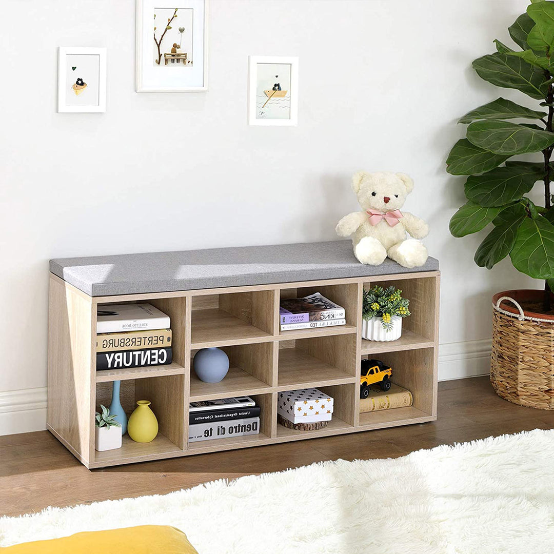 Compartments Shoe Bench Storage Cabinet