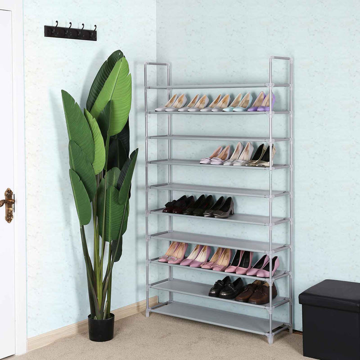 10 Tier Shoe Rack Organiser-Grey