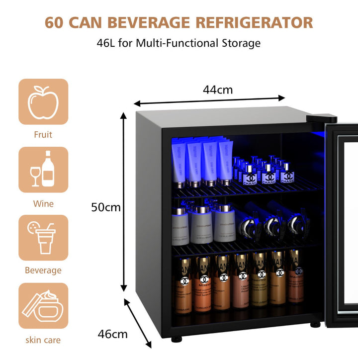 Mini Beverage Refrigerator, Low Noise Dispenser-Black